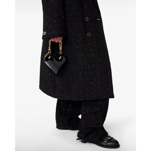 GCDS Heart Bag in Black New with Box Womens Gold Chain Mini Purse - Picture 13 of 14